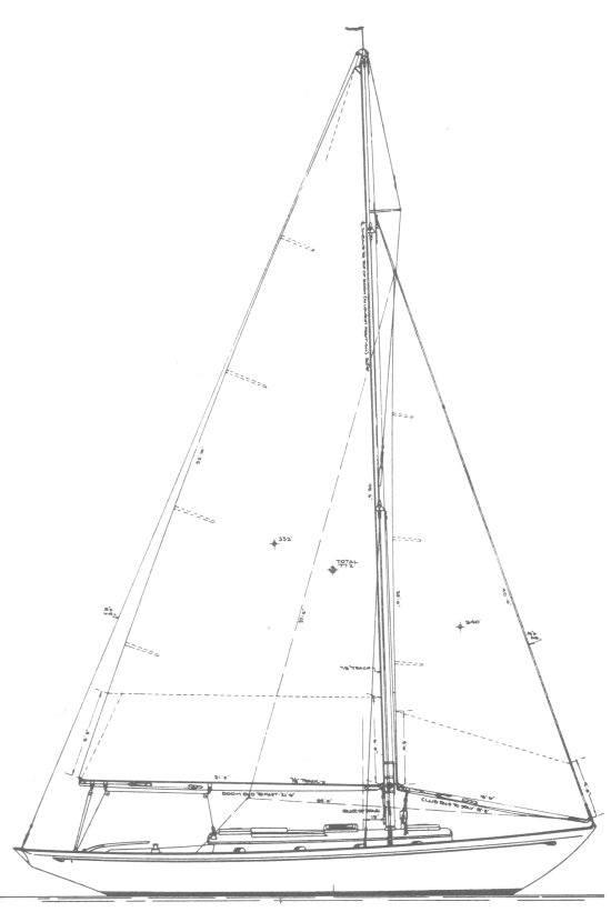 Hinckley 28 sailboat under sail