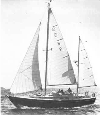 Hinckley 49 sailboat under sail