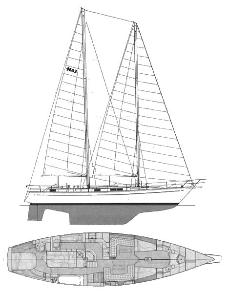 Hirsch 62 sailboat under sail