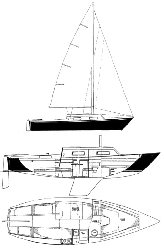 Hr 25 hinterhoeller sailboat under sail