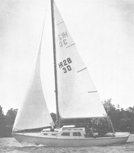 Hr 28 hinterhoeller sailboat under sail