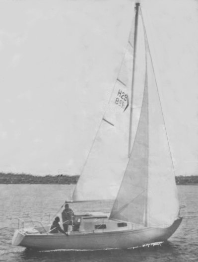 Hughes 29 sailboat under sail