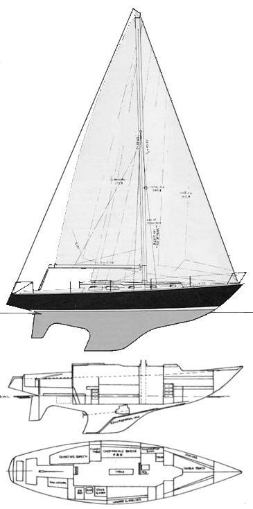 Hughes 38 2 sailboat under sail
