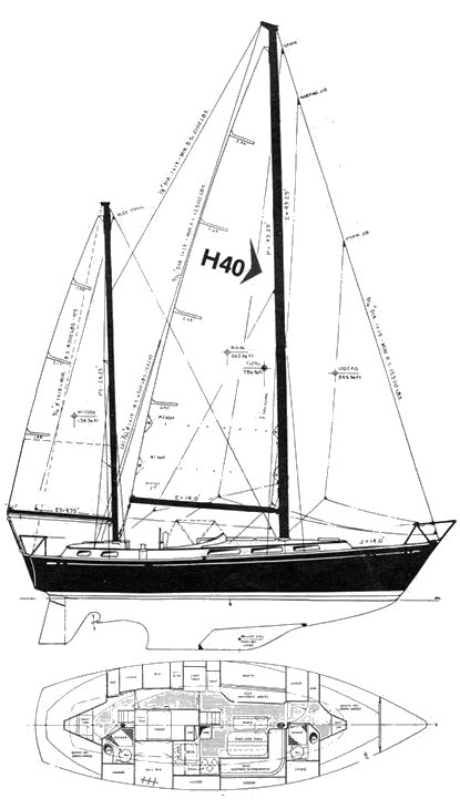 Hughes 40 sailboat under sail