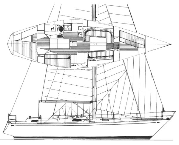 Huisman 41 sailboat under sail