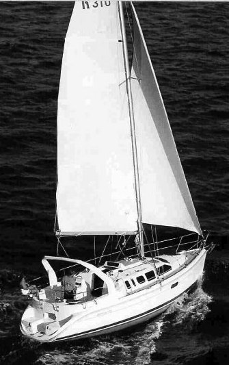 Hunter 310 sailboat under sail
