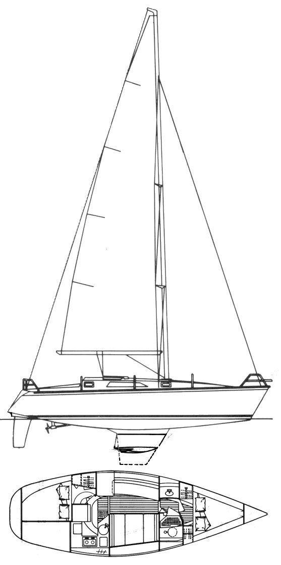 Hunter 333 sailboat under sail