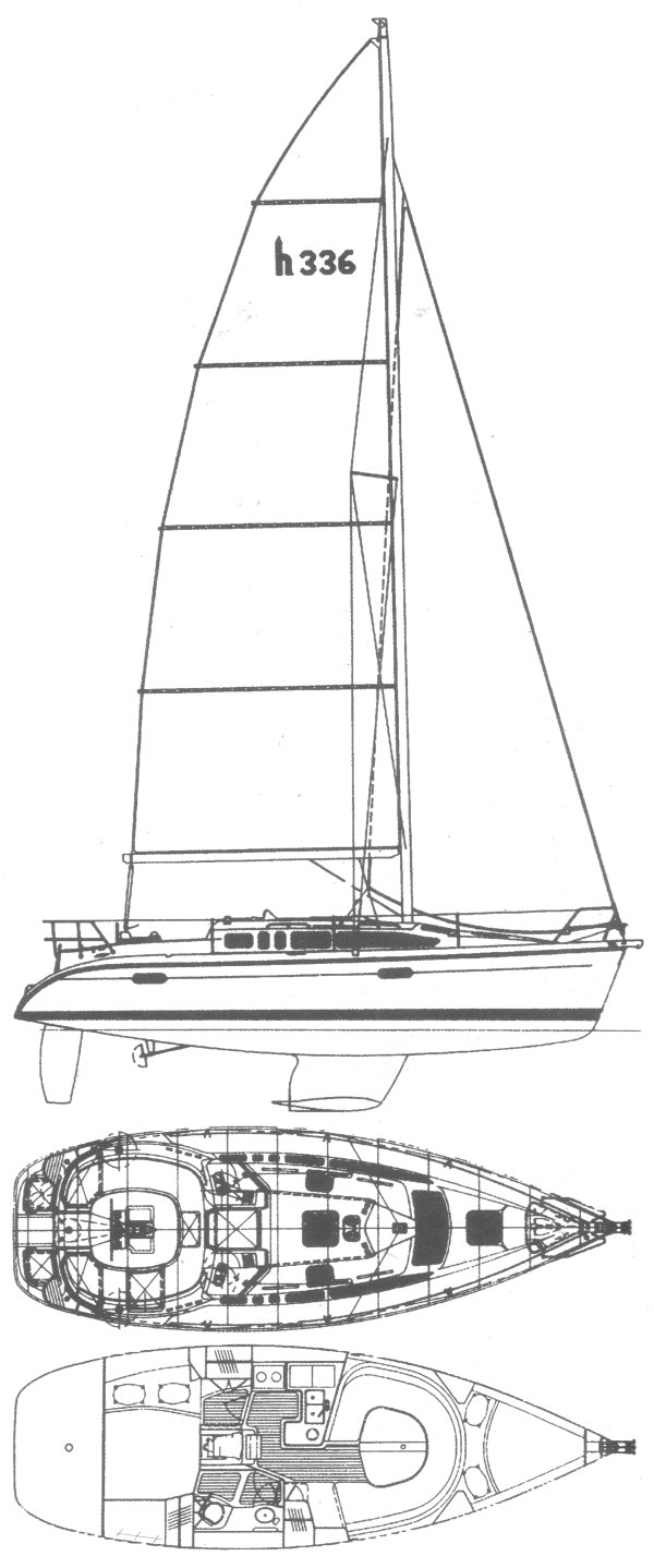 Hunter 336 sailboat under sail