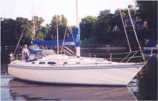 Hunter 34 sailboat under sail