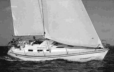 Hunter 37 legend sailboat under sail