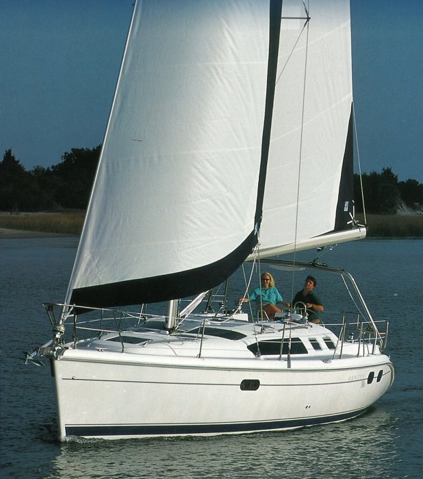Hunter 386 sailboat under sail