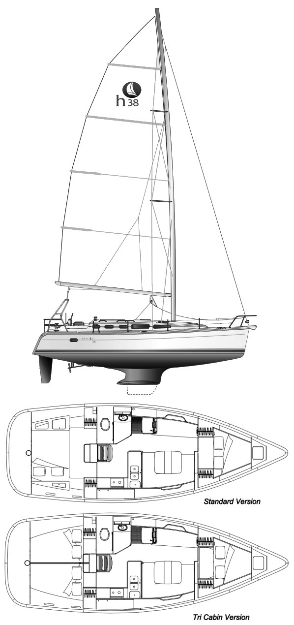 38 foot hunter sailboat