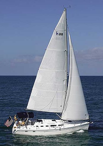 Hunter 38 sailboat under sail