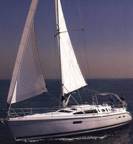 Hunter 410 sailboat under sail