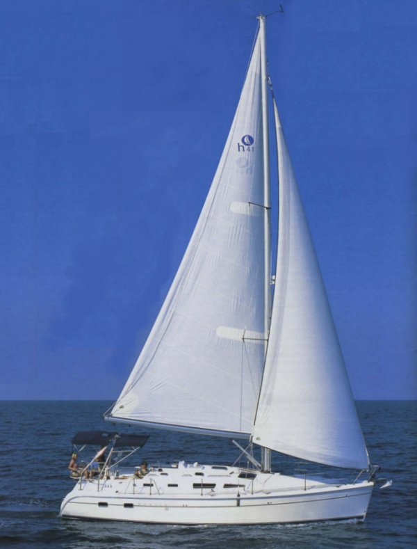 Hunter 41 ac sailboat under sail