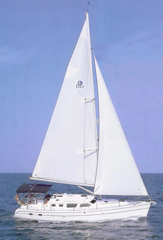 Hunter 41 ds sailboat under sail