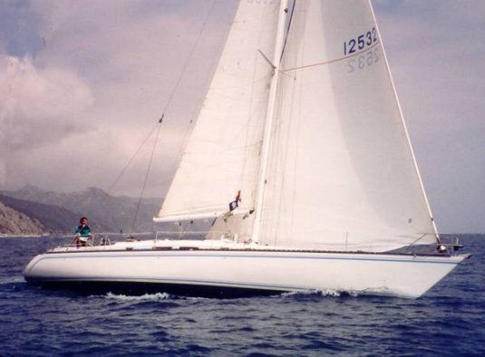 Hunter 54 sailboat under sail