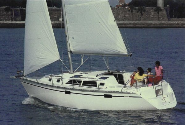 Hunter 335 sailboat under sail