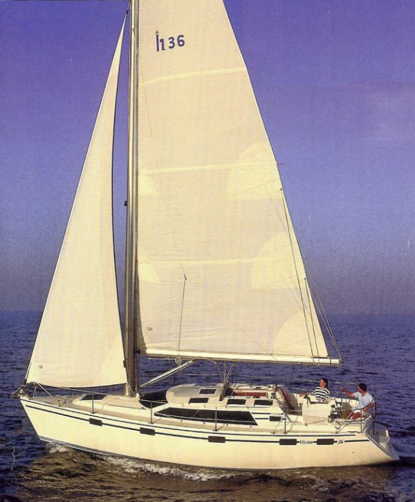 Hunter 36 vision sailboat under sail