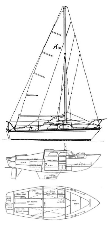 Hurley 20 sailboat under sail