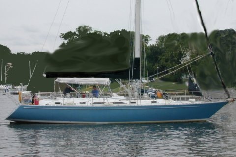 Hylas 47 sailboat under sail