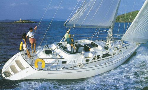 Hylas 49 sailboat under sail