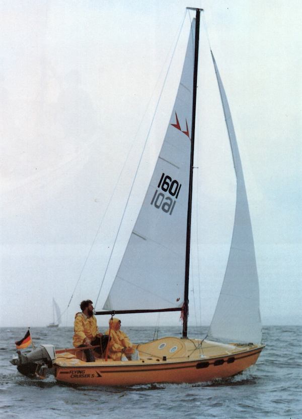 Flying cruiser s sailboat under sail