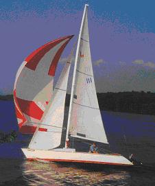 Impulse 21 sailboat under sail