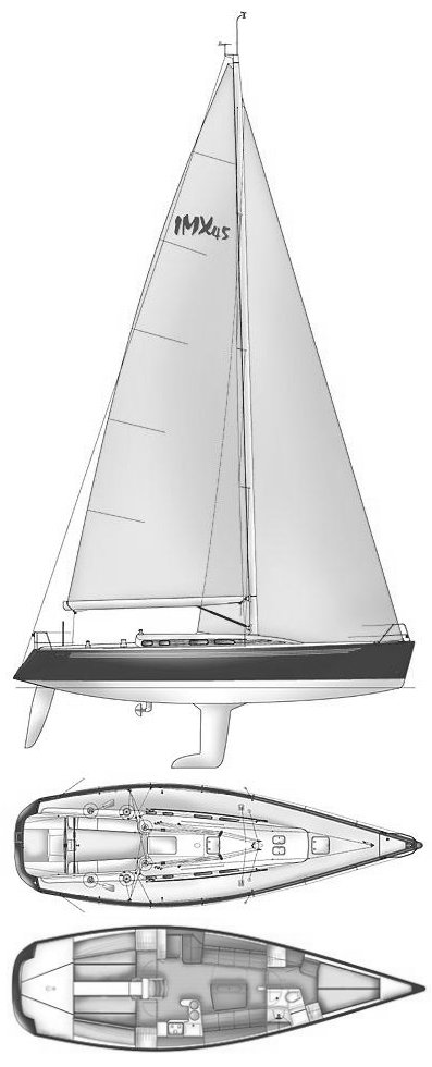 Imx 45 sailboat under sail