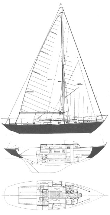 Invader 36 cc sailboat under sail