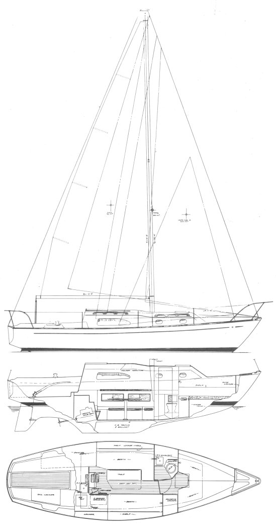 Irwin 28 sailboat under sail