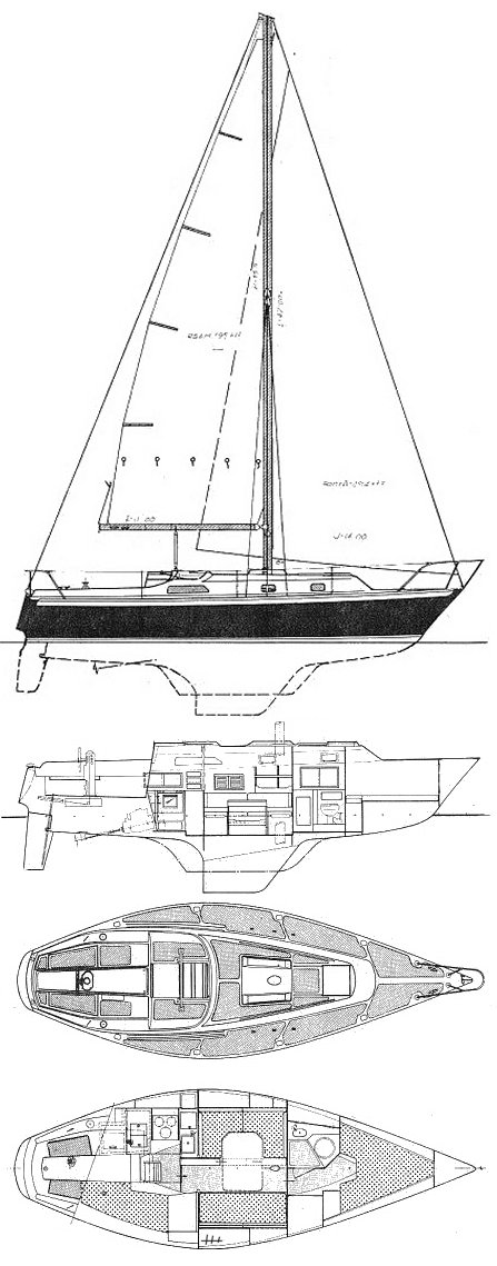 Irwin 33 mkii sailboat under sail