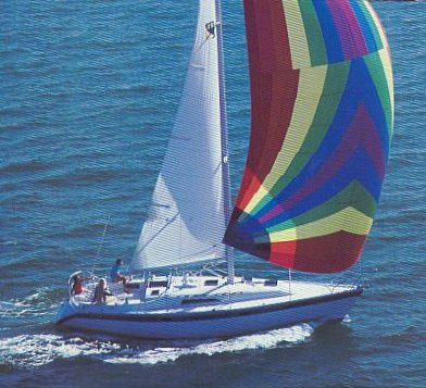 Irwin 35 citation sailboat under sail