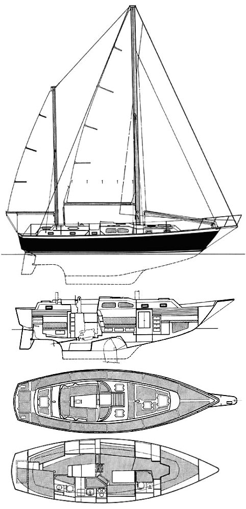 Irwin 37 mark 3 sailboat under sail