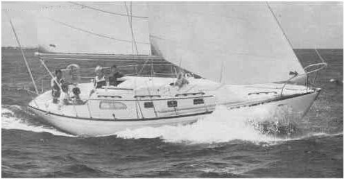 Irwin 38 mk1 sailboat under sail