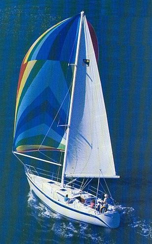 Irwin 38 citation sailboat under sail