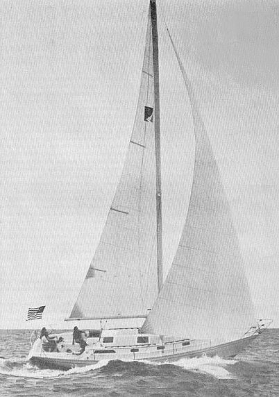 Irwin 39 citation sailboat under sail