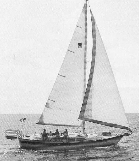 Irwin 43 cc mki sailboat under sail