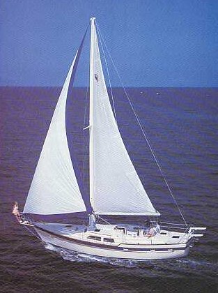 Irwin 43 cc mkiii sailboat under sail