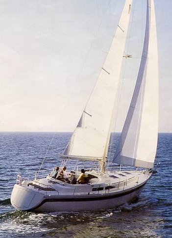 Irwin 44 sailboat under sail