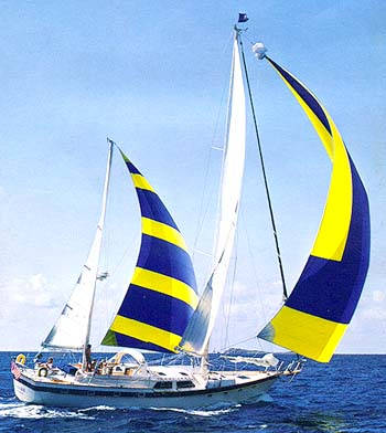 Irwin 65 68 sailboat under sail