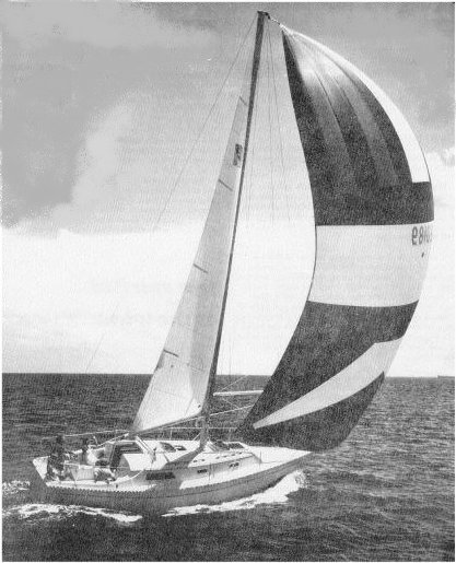 Irwin 30 citation sailboat under sail