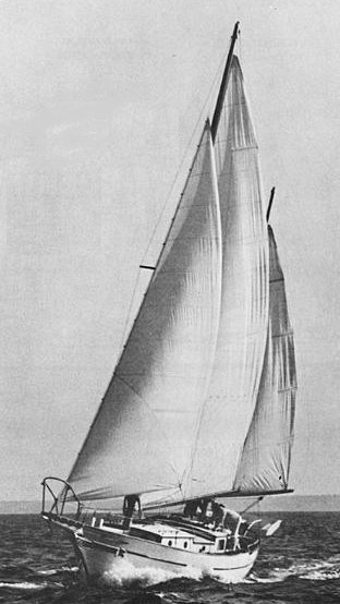 Island trader 41 sailboat under sail