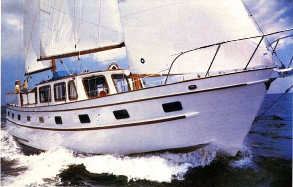 Island trader 46 sailboat under sail