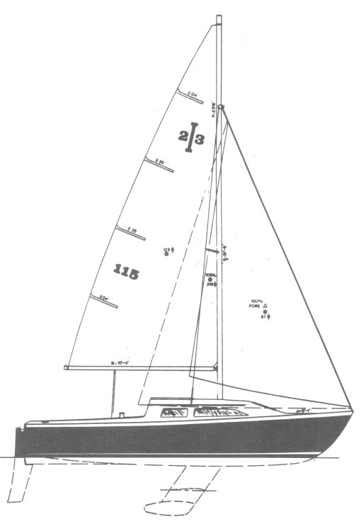 Islander 23 crealock sailboat under sail