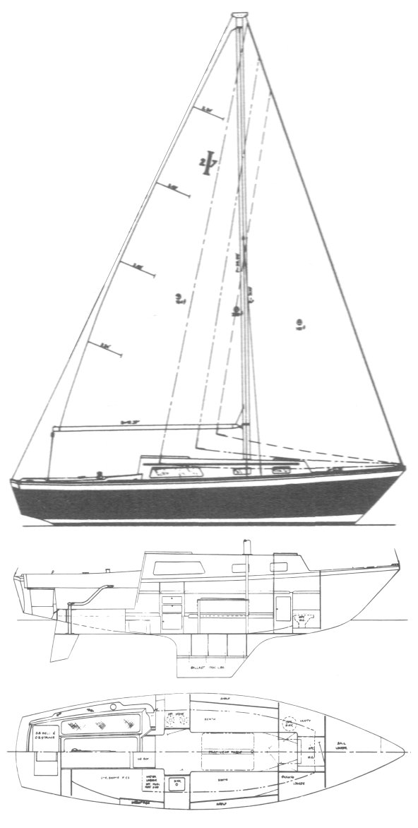 Islander 27 sailboat under sail