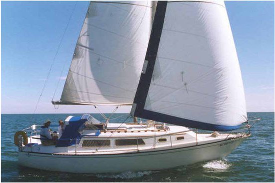 Bahama 30 islander sailboat under sail