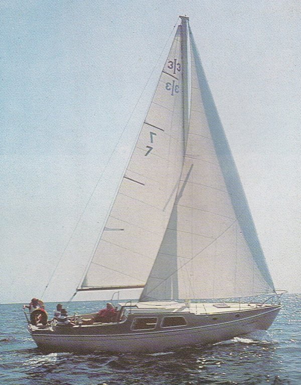 Islander 33 sailboat under sail