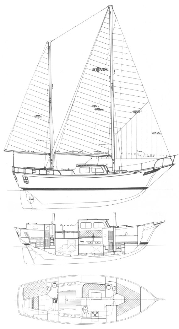 Islander 40 ms sailboat under sail