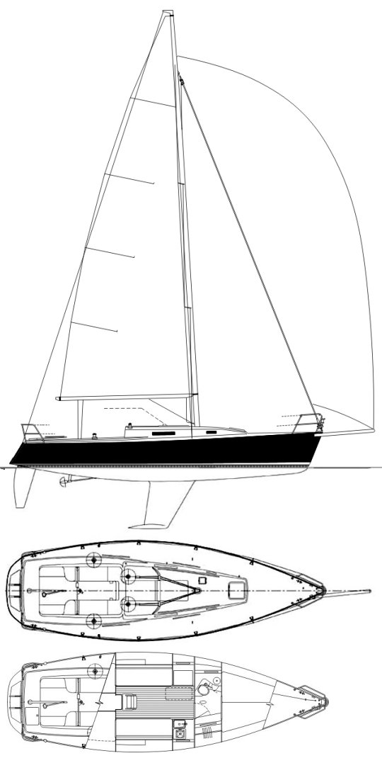 J105 sailboat under sail